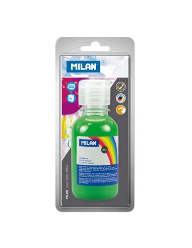 Milan - Flacon Tempera 125 ml - Bouchon Distributeur - Séchage Rapide - Miscible - Couleur Vert Clair