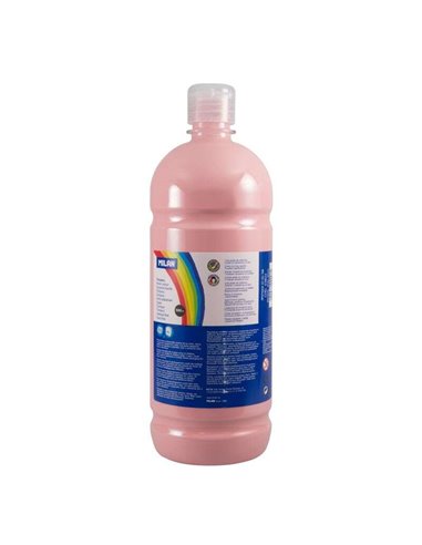 Milan - Flacon Tempera 1000ml - Bouchon Distributeur - Séchage Rapide - Miscible - Couleur Rose Pâle