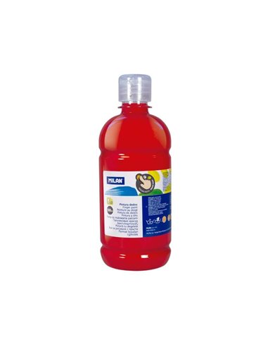 Milan - Flacon de peinture au doigt - 500 ml - Application facile - Miscible - Couleur rouge