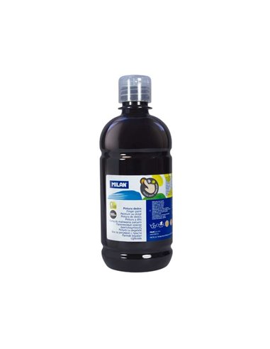 Milan - Flacon de peinture au doigt - 500 ml - Application facile - Miscible - Couleur Noir