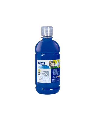 Milan - Flacon de peinture au doigt - 500 ml - Application facile - Miscible - Couleur Bleu