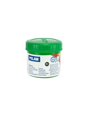 Milan - Flacon Tempera 40 ml - Séchage Rapide - Miscible - Couleur Vert Clair