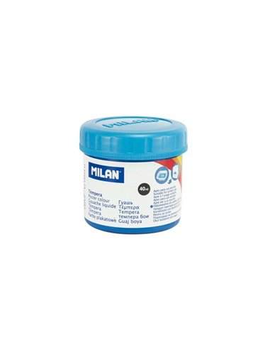 Milan - Flacon Tempera 40 ml - Séchage Rapide - Miscible - Couleur Cyan