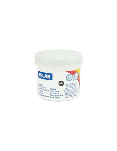 Milan - Flacon Tempera 40 ml - Séchage Rapide - Miscible - Couleur Blanc