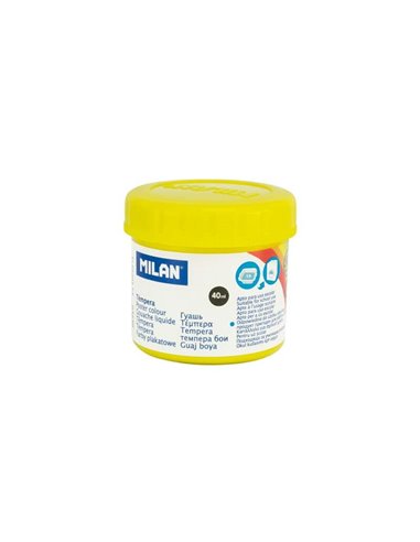 Milan - Flacon Tempera 40 ml - Séchage Rapide - Miscible - Couleur Jaune