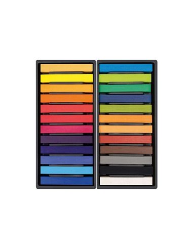 Milan - Art Pack de 24 Pastels Tendres - Couleurs Intenses et Vives - Résistants à la Lumière - Miscibles - Couleurs Assorties