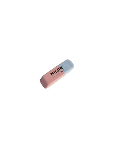 Milan - Gomme biseautée 860 - Double usage - Flexible - Fil d'Ariane - Caoutchouc - Couleur Rose/Bleu