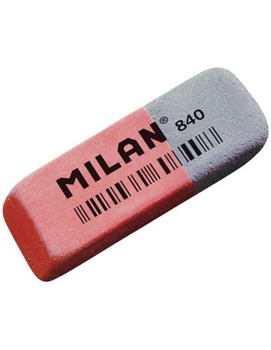 Milan - Gomme biseautée 840 - Double usage - Flexible - Fil d'Ariane - Caoutchouc - Couleur Rose/Bleu