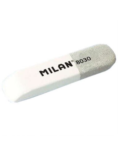 Milan - Gomme biseautée 8030 - Double usage - Flexible - Fil d'Ariane - Caoutchouc - Couleur Blanc/Gris