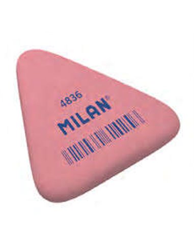 Milan - Gomme triangulaire flexible 4836 - Fil d'Ariane - Caoutchouc synthétique - Emballé individuellement - Couleur rose