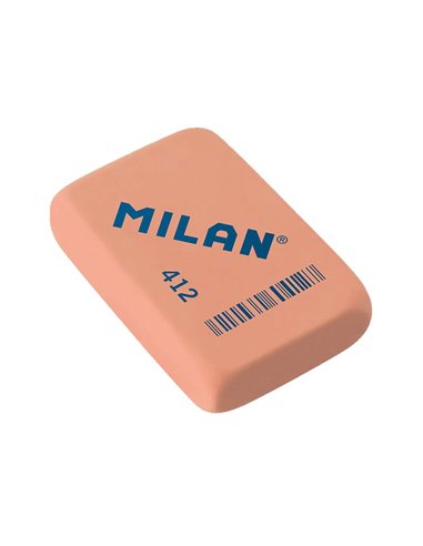 Milan - Gomme Rectangulaire 412 - Fil d'Ariane - Souple - Caoutchouc Synthétique - Couleur Blanc et Rose