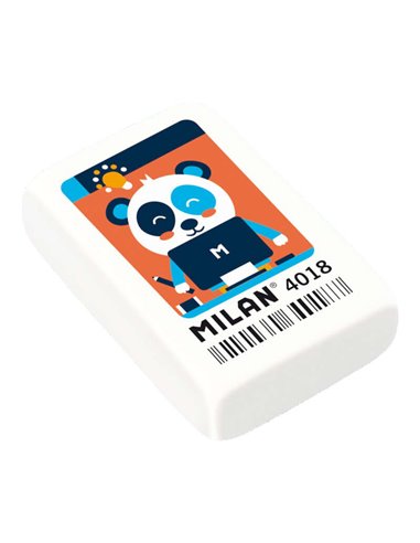 Milan - Gomme Rectangulaire 4018 - Mie d'Ariane - Caoutchouc Synthétique - Couleur Blanc - Dessins Assortis