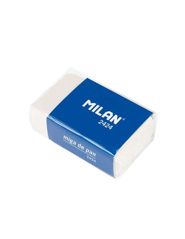 Milan - Gomme rectangulaire 2424 - Mie de pain - Souple - Caoutchouc synthétique - Bande en carton bleu - Emballée individuellem