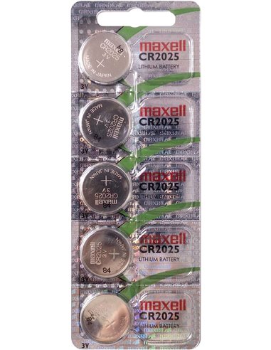 Maxell - Paquet de 5 piles bouton au lithium CR2025 3V