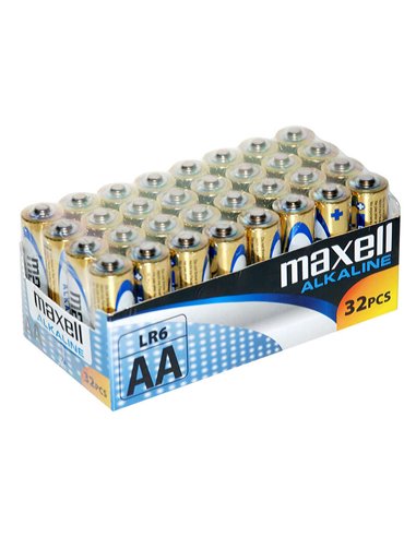 Maxell - Pack de 32 Piles Alcalines LR06 AA 1,5V