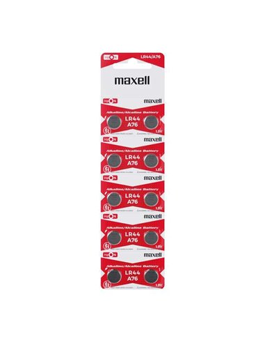 Maxell - Pack de 10 Piles Bouton Alcalines LR44 1.5V