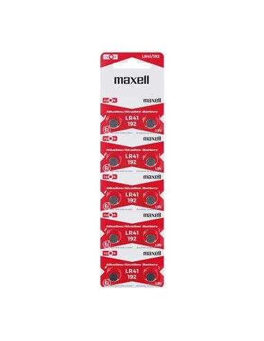 Maxell - Pack de 10 Piles Bouton Alcalines LR41 1.5V