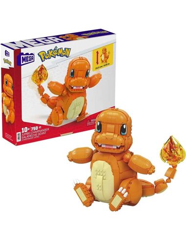 Mattel - Mega Construx Wonder Builders Pokémon Salamèche Jumbo - Figurine de Construction - Taille 25cm env. - 750 pièces