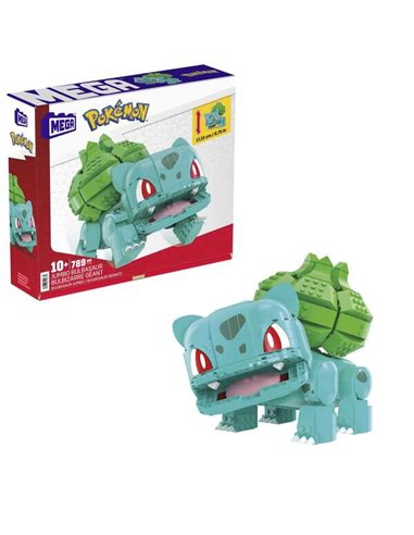 Mattel - Mega Construx Wonder Builders Pokémon Bulbasaur Jumbo - Figurine de Construction - Taille 17cm env. - 789 pièces