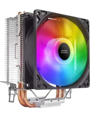 Mars Gaming - Ventilateur CPU 90 mm avec dissipateur thermique - Éclairage RVB - Jusqu'à 130 W - Vitesse max. 2200 tr/min - 2 ca