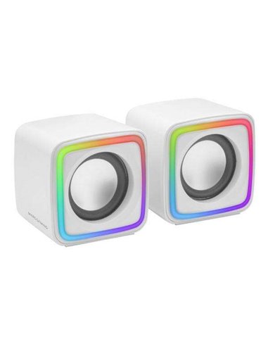 Mars Gaming - Enceintes MSCUBE 8W - Éclairage RGB - Son DSP - USB, Entrée Jack 3,5 mm - Compact et léger