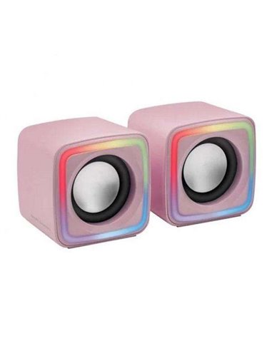 Mars Gaming - Enceintes MSCUBE 8W - Éclairage RGB - Son DSP - USB, Entrée Jack 3,5 mm - Compact et léger