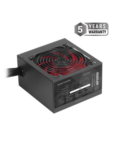 Mars Gaming - Alimentation ATX MPIII850 850W - Silence Absolu - Efficacité Professionnelle - Conception de Câble Optimisée - Pac