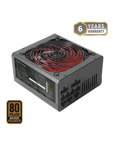 Mars Gaming - Alimentation ATX MPB850M 850W - Certification UE 80 Plus Bronze 230V - Silencieuse avec AI-RPM et ventilateur 140 