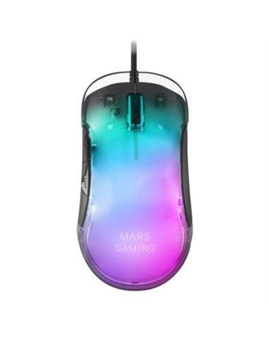 Mars Gaming - Souris Gaming USB MMGLOW 12800dpi - Corps Finition Miroir - 6 Boutons - Éclairage RGB Chroma - Utilisation Droitie