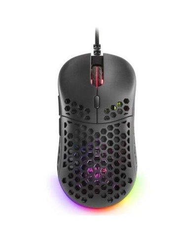 Mars Gaming - Souris Gaming USB MM55 12800dpi - Boîtier Panneau Perforé - 5 Boutons - Éclairage RGB Chroma - Utilisation Droitie