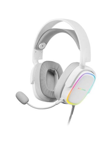 Mars Gaming - Casque Gaming MHAXW avec Microphone Amovible - Éclairage RGB - Arceau Ajustable - Coussinets Rembourrés - Commande