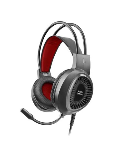 Mars Gaming - Casque Gaming MH120 avec Microphone Flexible - Arceau Ajustable - Oreillettes Rembourrées - Commande Casque - Câbl