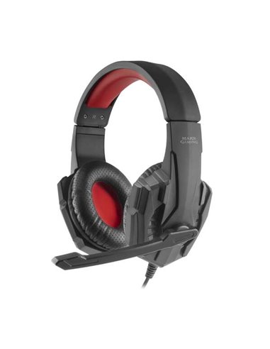 Mars Gaming - Casque Gaming MH020 avec Microphone Pliable - Arceau Ajustable - Coussinets Rembourrés - Commande Filaire - Câble 