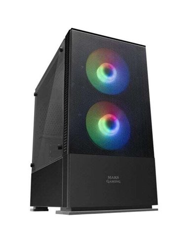 Mars Gaming - Boîtier mini-tour MCZ Micro ATX, Mini-ITX - Panneau latéral en acrylique - Éclairage RVB - Taille du disque dur 2,