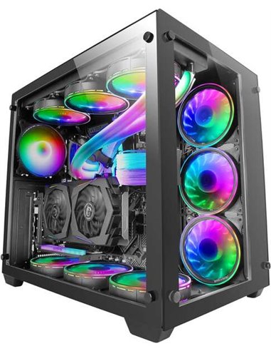 Mars Gaming - Boîtier PC MCV3 E-ATX taille XXL - Double fenêtre en verre trempé - Capacité étendue XXL - Structure modulaire à d