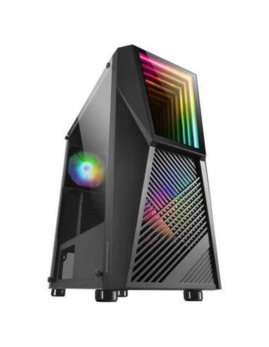 Mars Gaming - Boîtier Moyen Tour MC777 Infinity Mirror ATX, Micro ATX, Mini-ITX - Côté Verre Trempé - Éclairage ARGB - Taille HD