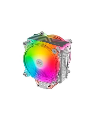 Mars Gaming - Double ventilateur CPU 120 mm avec dissipateur thermique - Éclairage ARGB - Jusqu'à 220 W - Vitesse max. 1600 tr/m