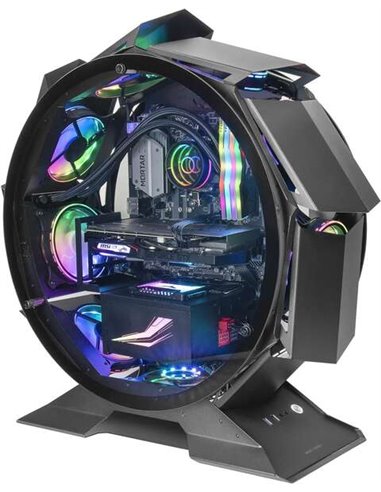 Mars Gaming - Boîtier PC MCORB Micro-ATX avec ventilateurs 120 mm - Double fenêtre en verre trempé - Espace pour refroidisseurs 