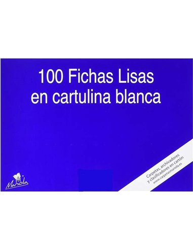 Mariola - Pack de 100 fiches lisses n°5 - Dimensions 215x160mm - Couleur Blanc