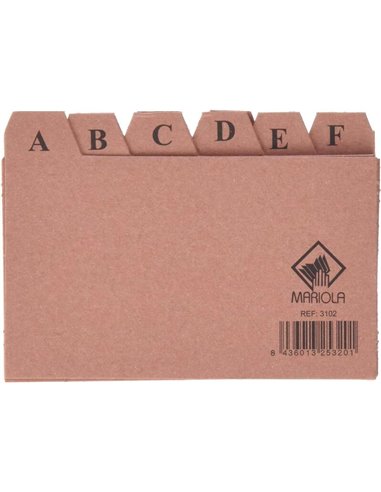 Mariola - Index A-Z n°2 pour fichier - Dimensions 125x75 mm - Couleur Marron