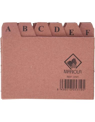 Mariola - Index A-Z n°1 pour fichier - Dimensions 95x65 mm - Couleur Marron