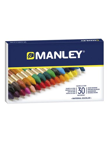 Manley - Pack de 30 Cires Douces au Trait Lisse - Idéales pour Diverses Techniques et Applications - Large Gamme de Couleurs - C