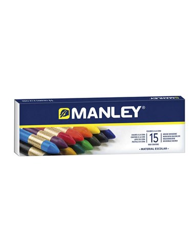 Manley - Pack de 15 Cires Douces au Trait Lisse - Idéales pour une Grande Variété de Techniques et d'Applications - Fabrication 