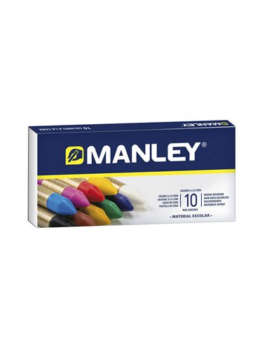 Manley - Pack de 10 Cires Douces au Trait Lisse - Idéales pour une Grande Variété de Techniques et d'Applications - Fabrication 