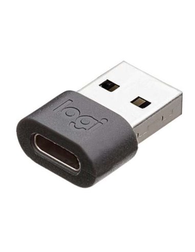 Logitech - Adaptateur Zone Wired USB-A vers USB-C - Compatible avec Logitech - Zone Wired - Couleur Noir