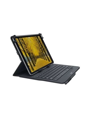 Logitech - Étui Folio Universel avec Clavier Sans Fil pour Tablettes de 9" à 10" - Bluetooth 3.0 - Noir