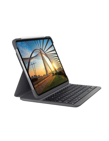 Logitech - Étui Slim Folio Pro avec clavier Bluetooth rétroéclairé pour iPad Pro 1ère et 2ème génération 11" - Marche/Arrêt auto