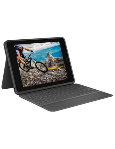 Logitech - Étui Folio Robuste avec Clavier Sans Fil pour iPad 7ème et 8ème Génération 10,2" - Écriture Silencieuse - Touches de 