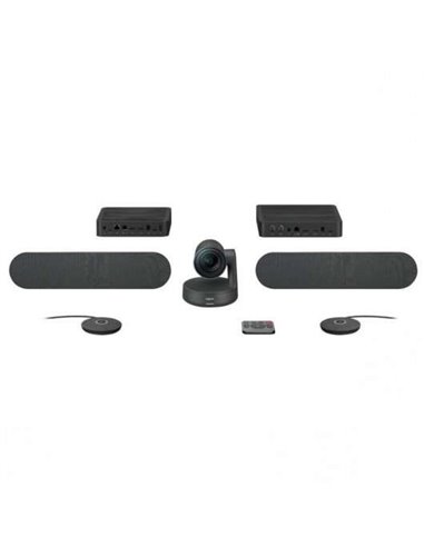 Logitech - Kit de visioconférence Rally Plus Caméra PTZ Ultra HD 4K USB-C 3.0 - 2x Haut-parleur avec suppression d'écho - 2x Mic