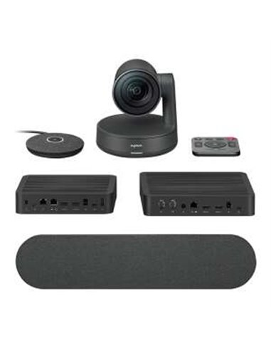 Logitech - Kit de visioconférence Rally Caméra PTZ Ultra HD 4K USB-C 3.0 - Haut-parleur avec suppression d'écho - Microphone ave